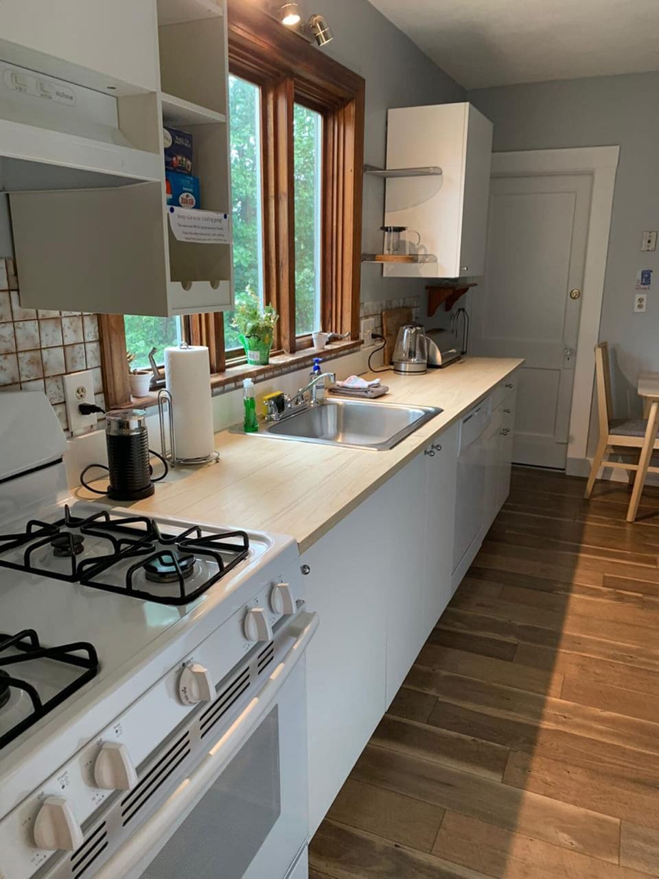 walking into the kitchen area 