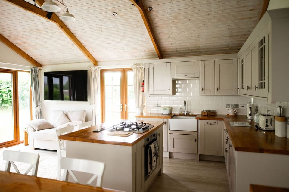 spacious kitchen / living area