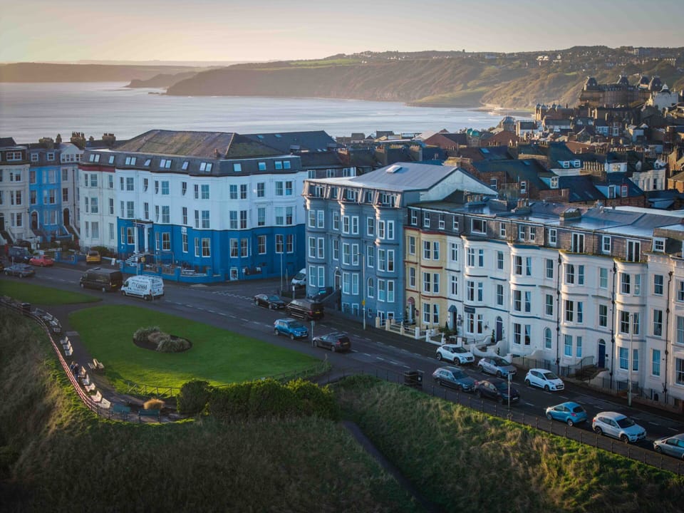 The Helaina is at the top of the cliff overlooking Scarborough's North Bay