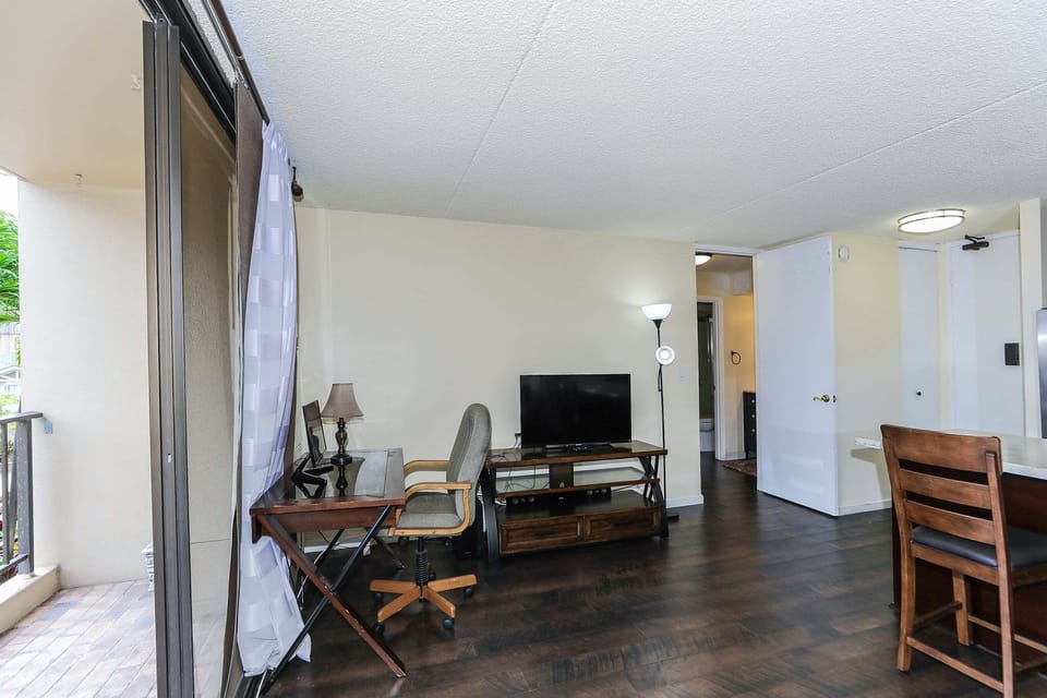 Living area with a desk