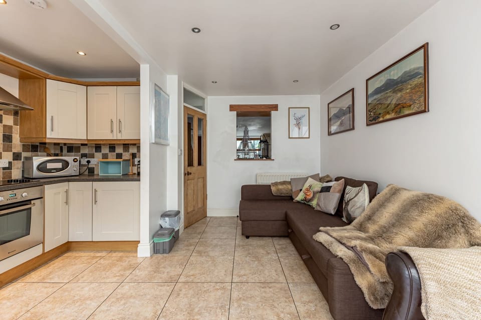 Living space and kitchen