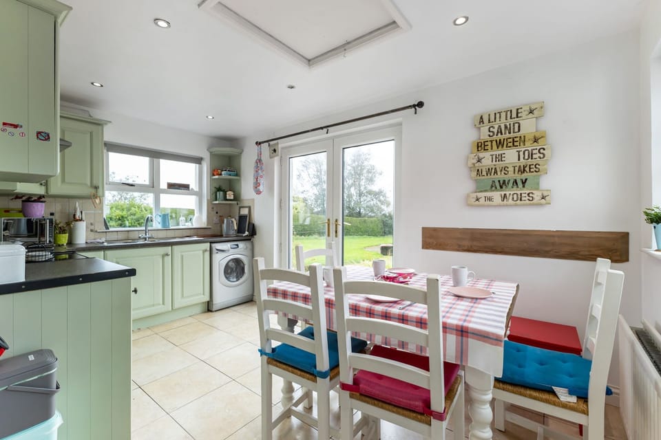 Kitchen leading to patio