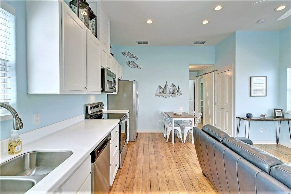 Open layout living room and kitchen