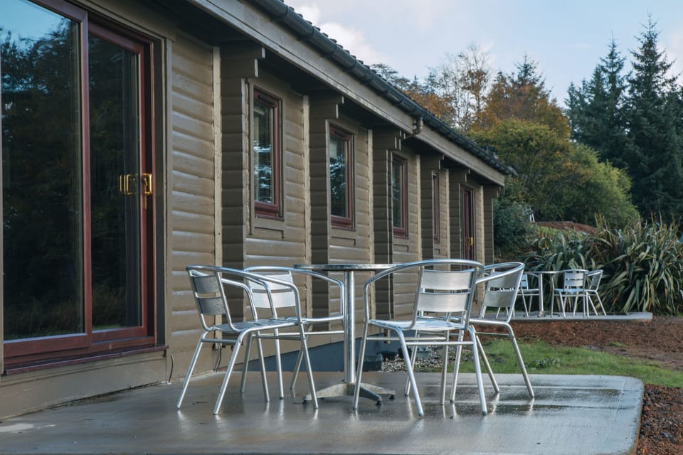 Private patio of cabins
