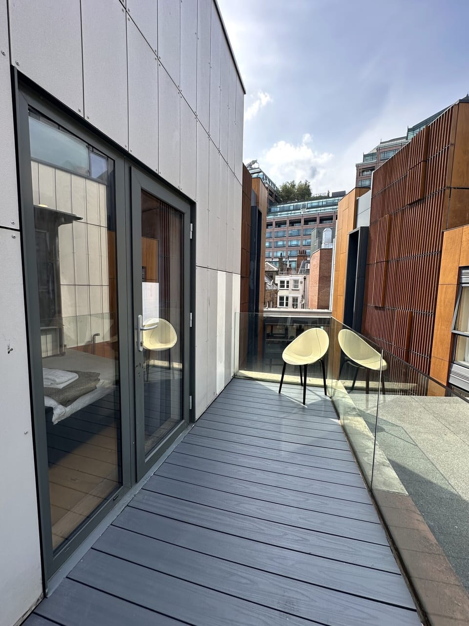 A private balcony for relaxation.