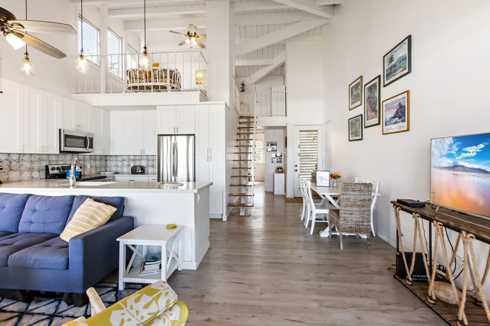 Open floor plan with additional loft bedroom and bathroom