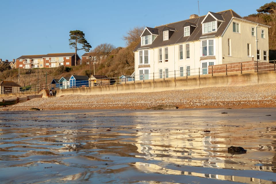 The Beach House at low tide