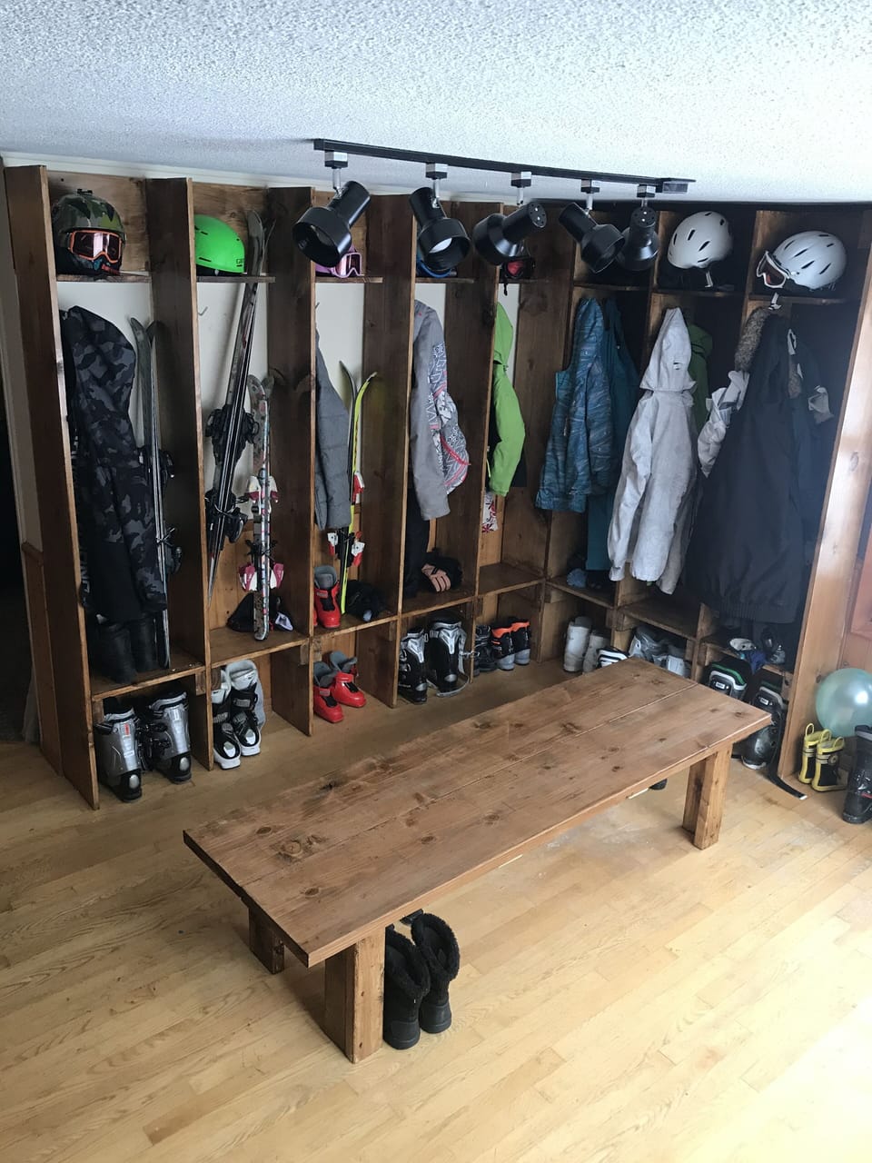Ski lockers to keep all ski equipment warm, organized and safe during your trip