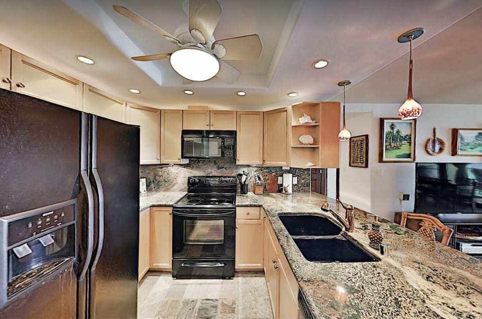 Fully stocked kitchen with the amenities of home