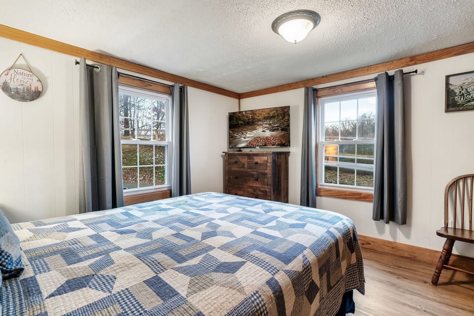 This second comfortable bedroom is ready for your stay.