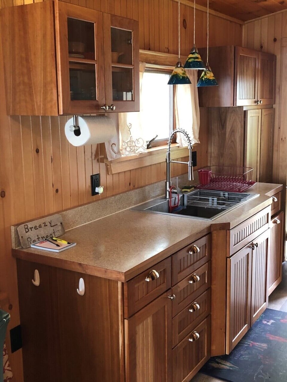Kitchen with Stainless Steel Sink and Goose Neck Faucet
