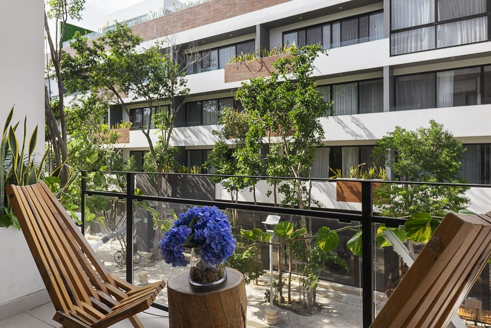 Enjoy a morning coffee out on your own private balcony 