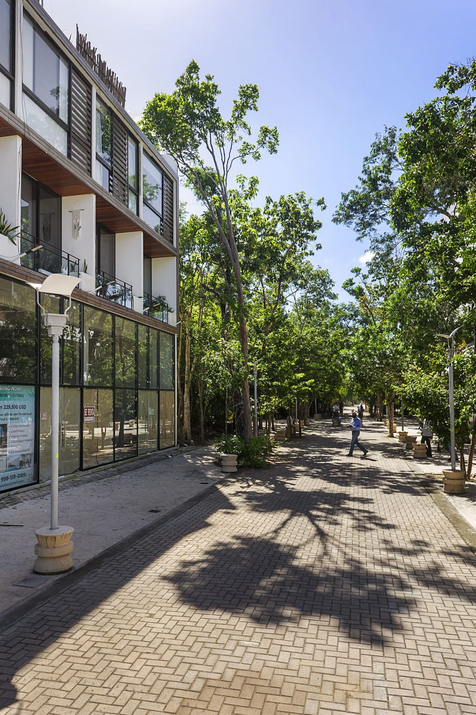 Enjoy walking around on the modern Aldea zama streets