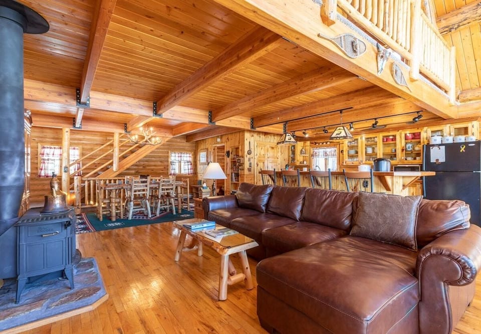 Cozy up while you warm up by the wood burning stove