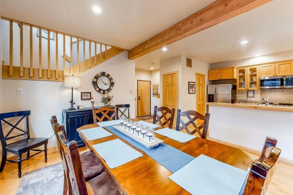A large dining room table serves as the perfect location to celebrate
