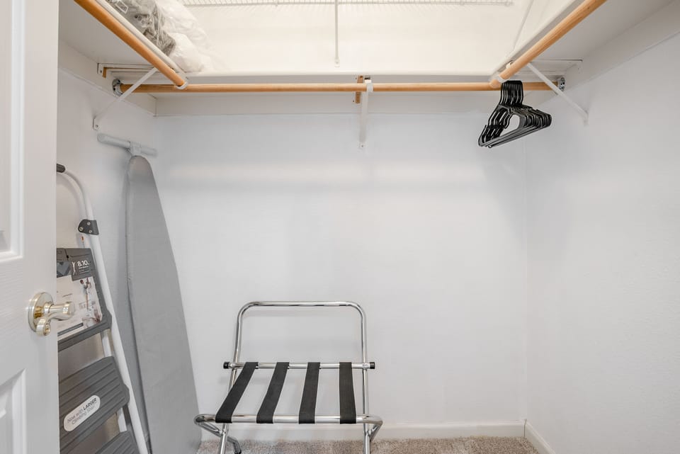 Walk-in closet in master bedroom