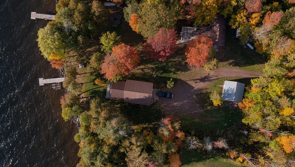 Aerial view of Porter’s Pointe in the Fall. 