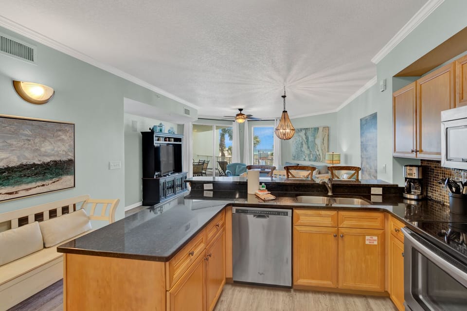 Your open kitchen flows into the living space, perfect for preparing meals while staying connected with family and friends.