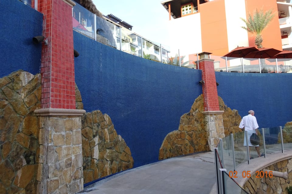 walkway to hot tub