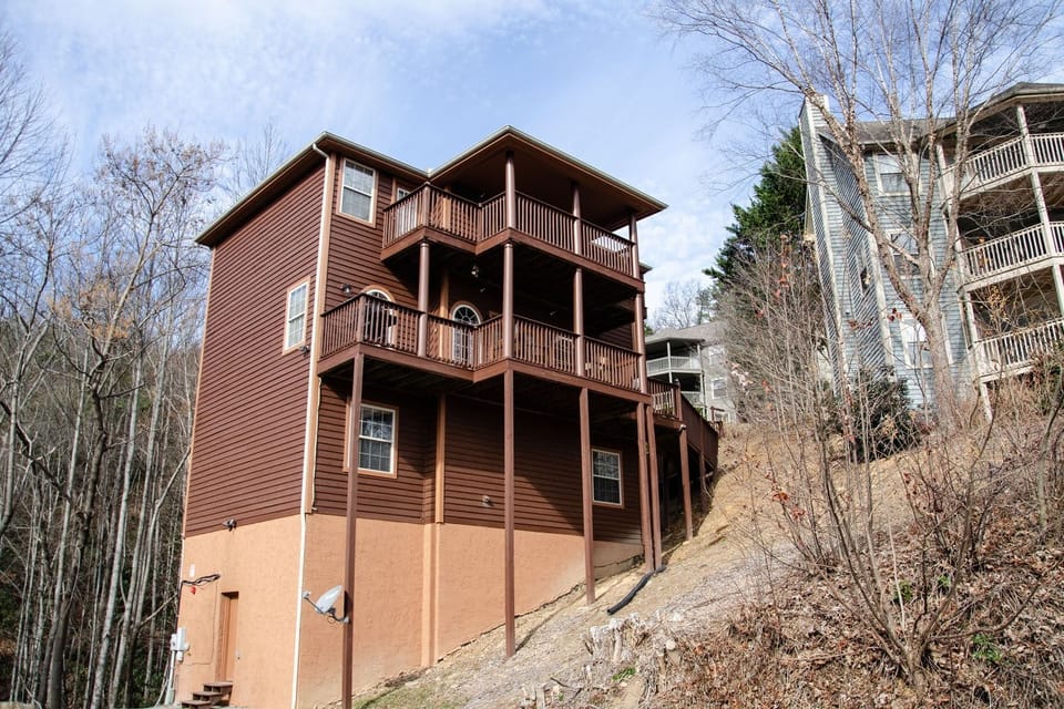 Front of house from lower parking area