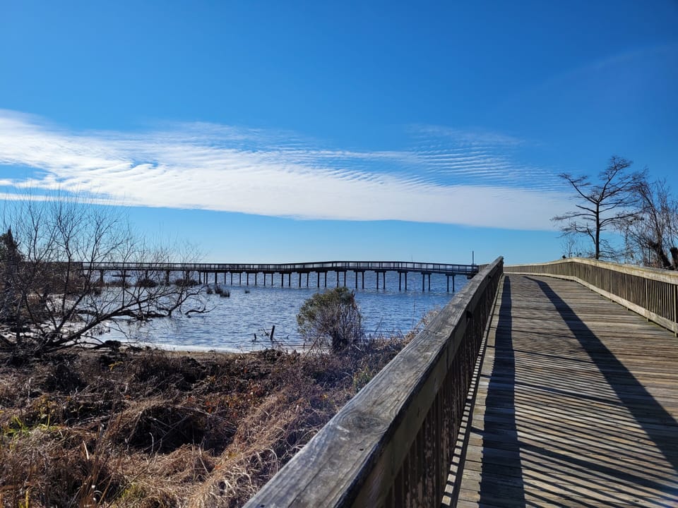 Duck Boardwalk only a mile walk or bike ride away 