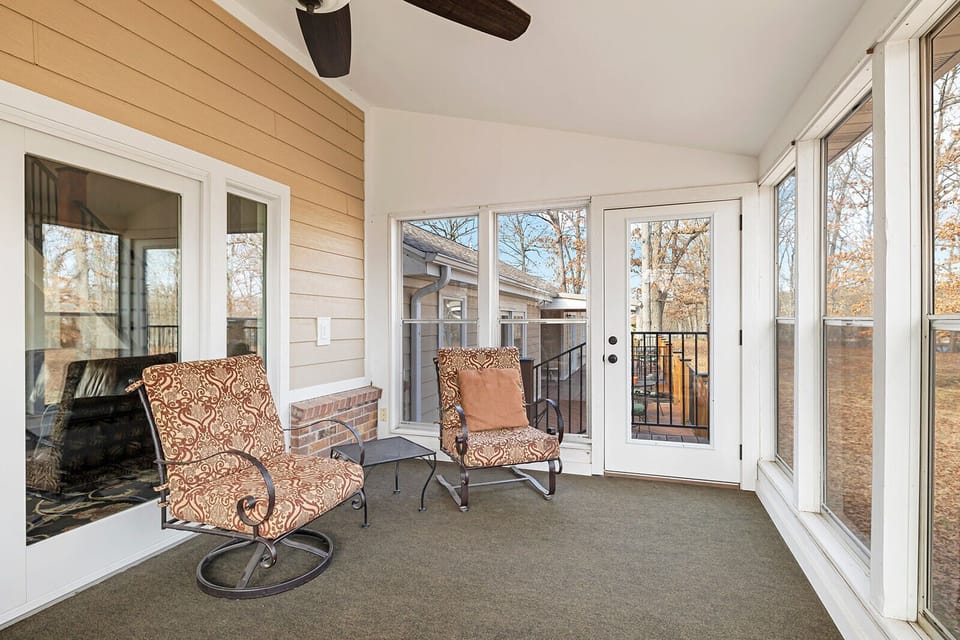 Wonderful views in Three Season Room.  Brings the outside in.