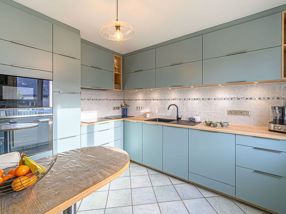 Cabinetry, Countertop, Furniture, Tap, Sink, Kitchen, Kitchen Stove, Lighting, Kitchen Sink, Interior Design