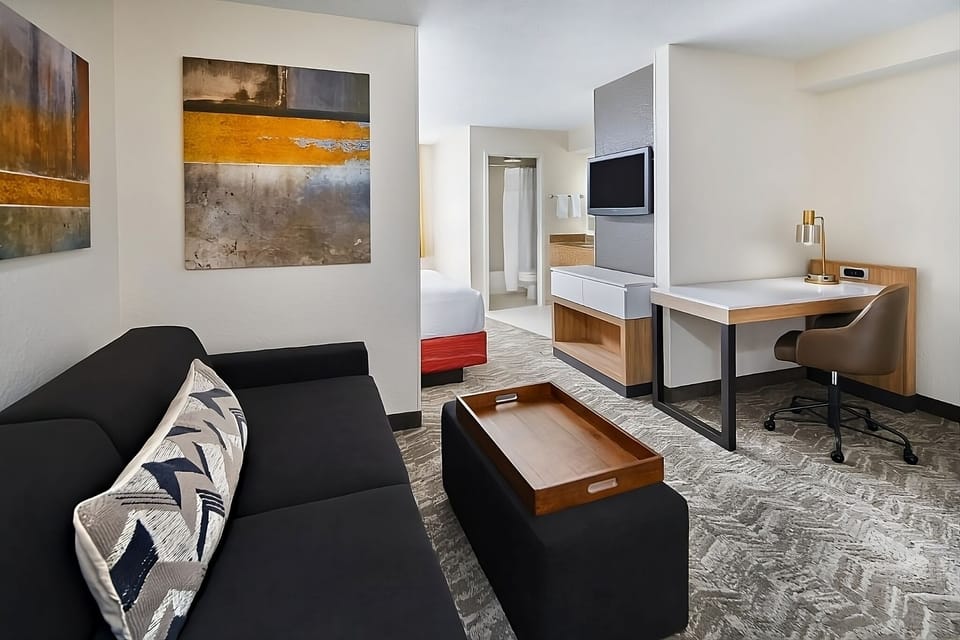 Relax on the sofa and spread out in this airy suite.
