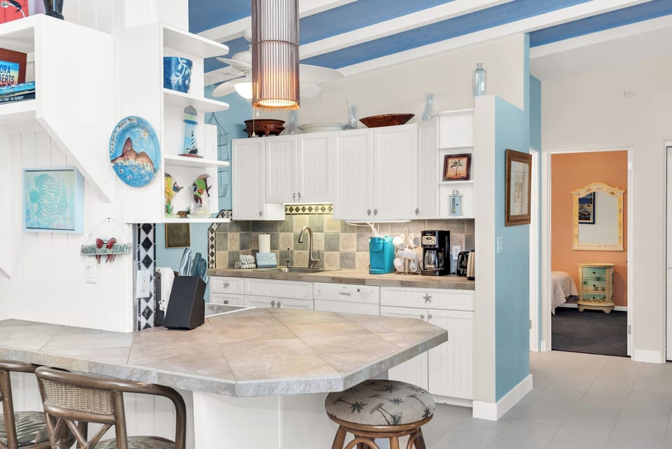 Kitchen:  Drip Coffee Maker, Keurig Coffee Maker, French Press, Tea Kettle