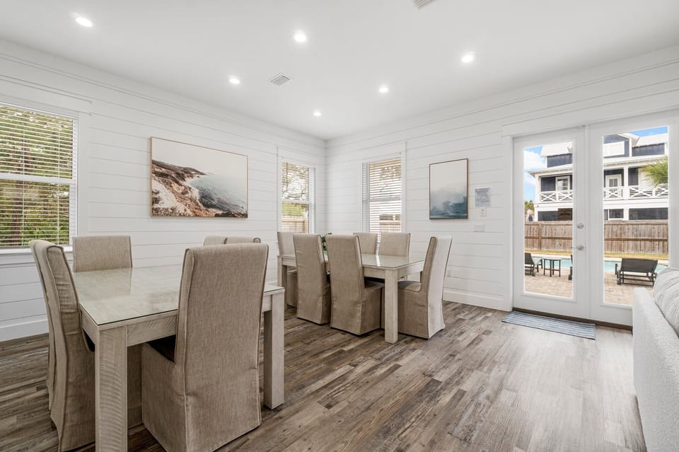 Dining Area On 1st Floor with Two Large Dining Tables