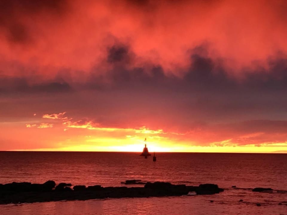 The spectacular and romantic sunset in Umag Punta.
