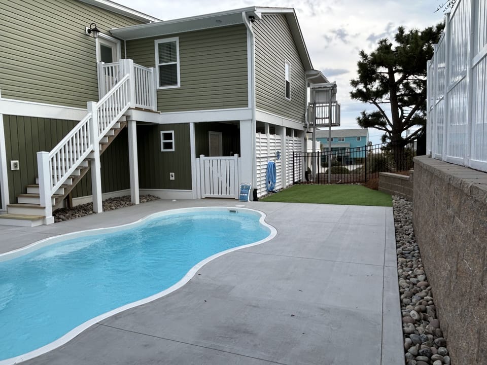 New pool with a oceanview