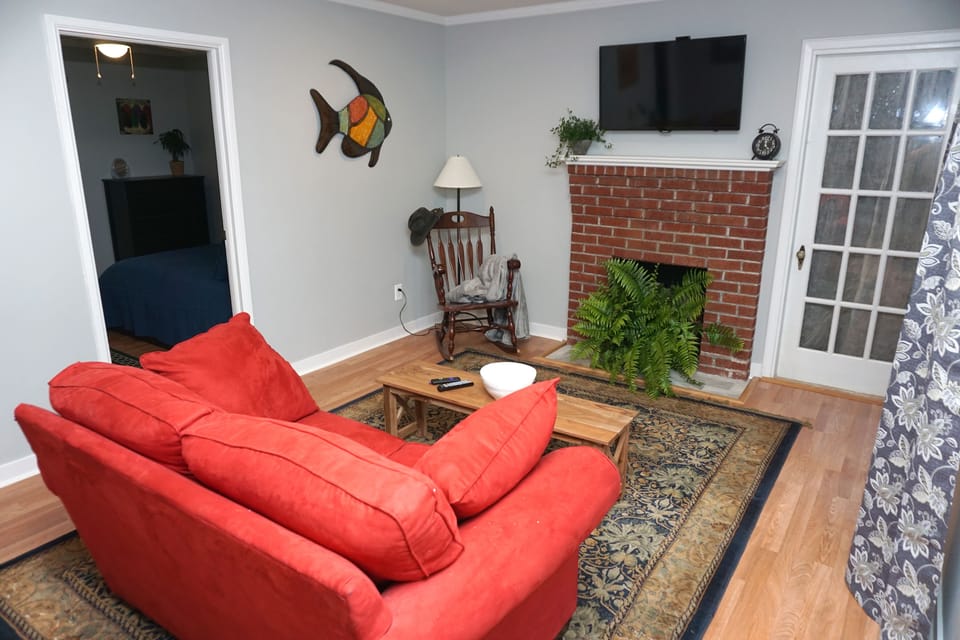 Comfortable living room with Roku tv