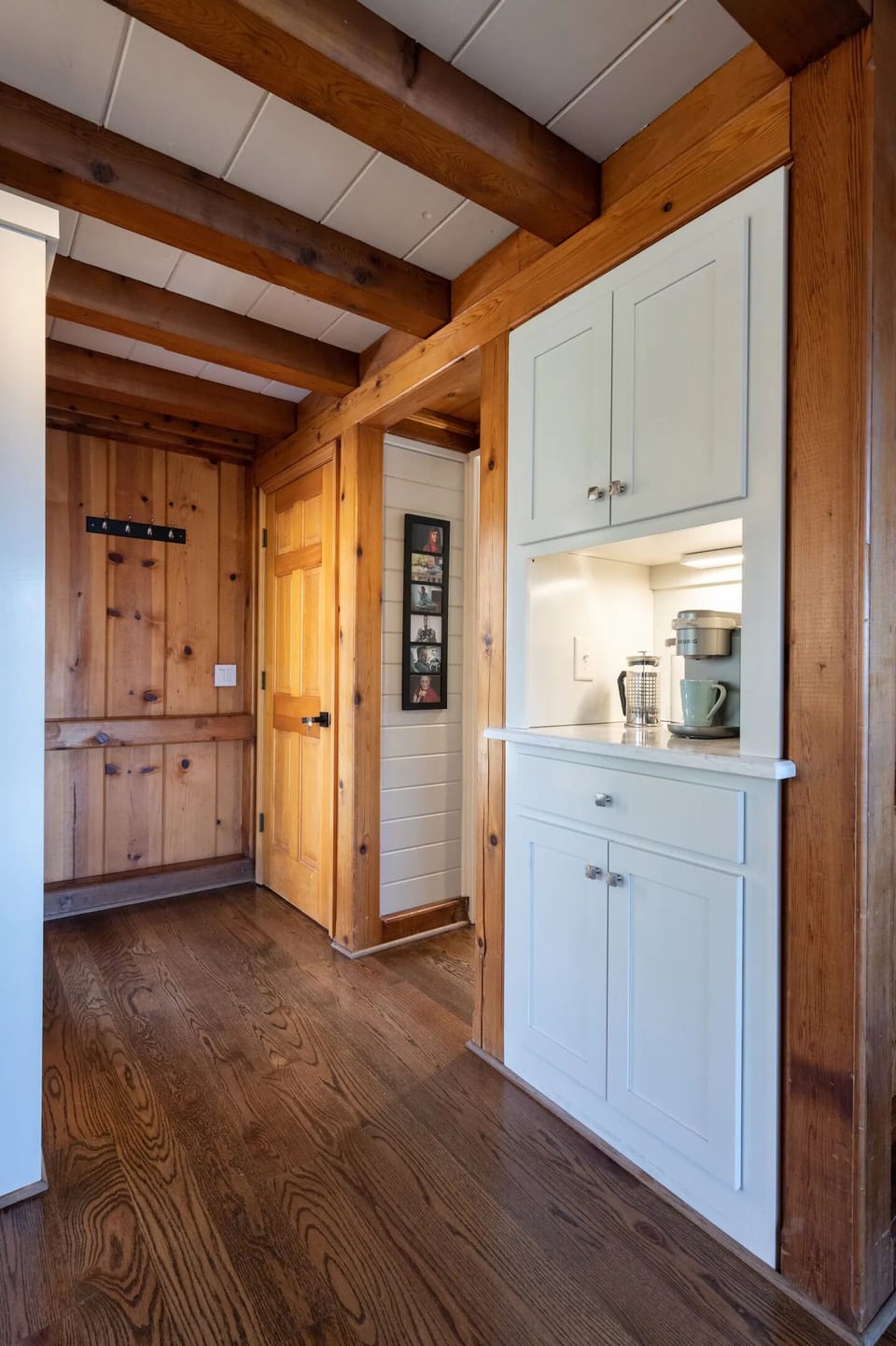 The Hygge House features a coffee station with a high-end Keurig & French Press