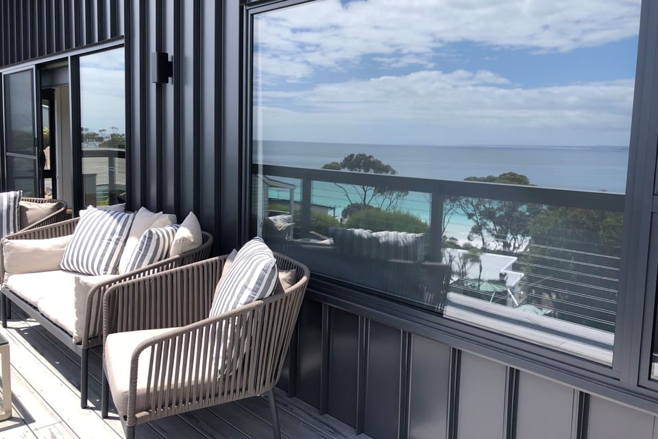 Comfortable seating on the large deck