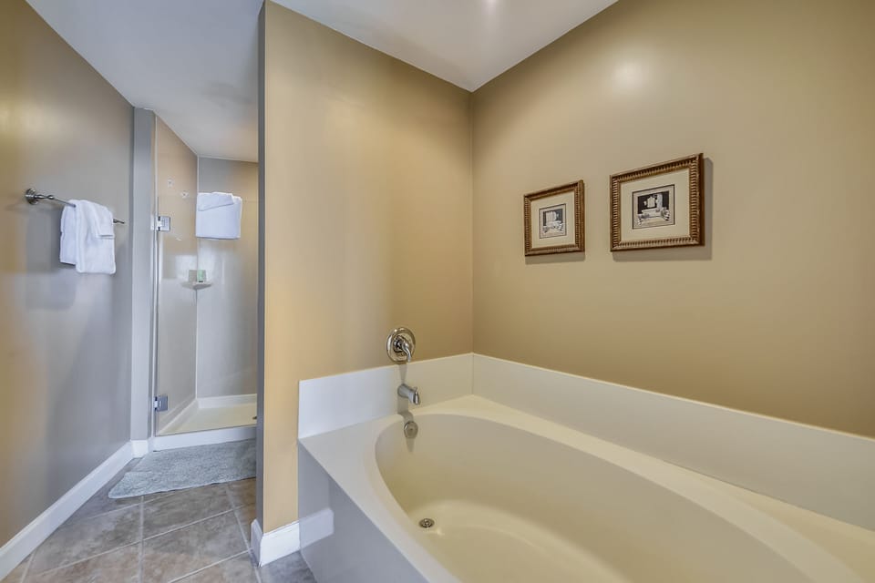 Primary Bathroom with Walk-In Shower and Garden Tub