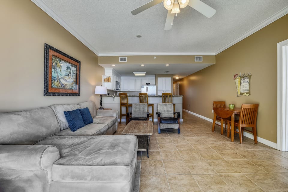 Gulf Front Living Room with Sleeper Sofa
