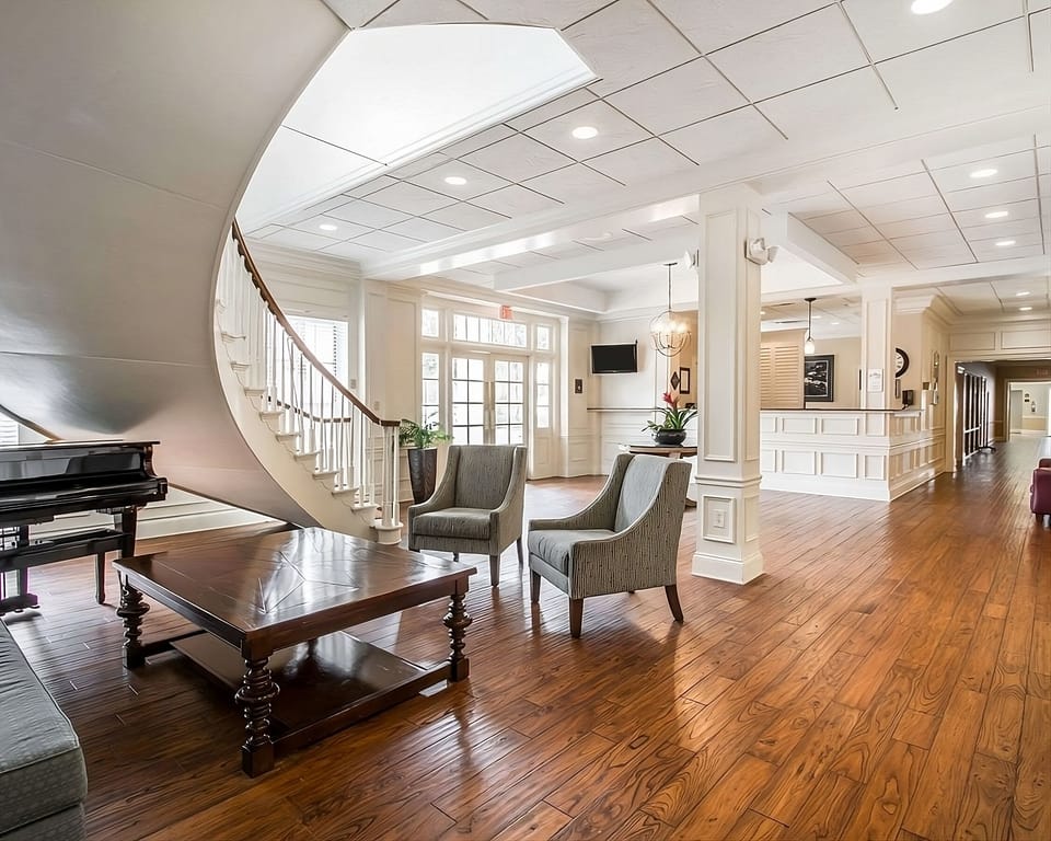 Arrive in style and relax in this grand, airy lobby.