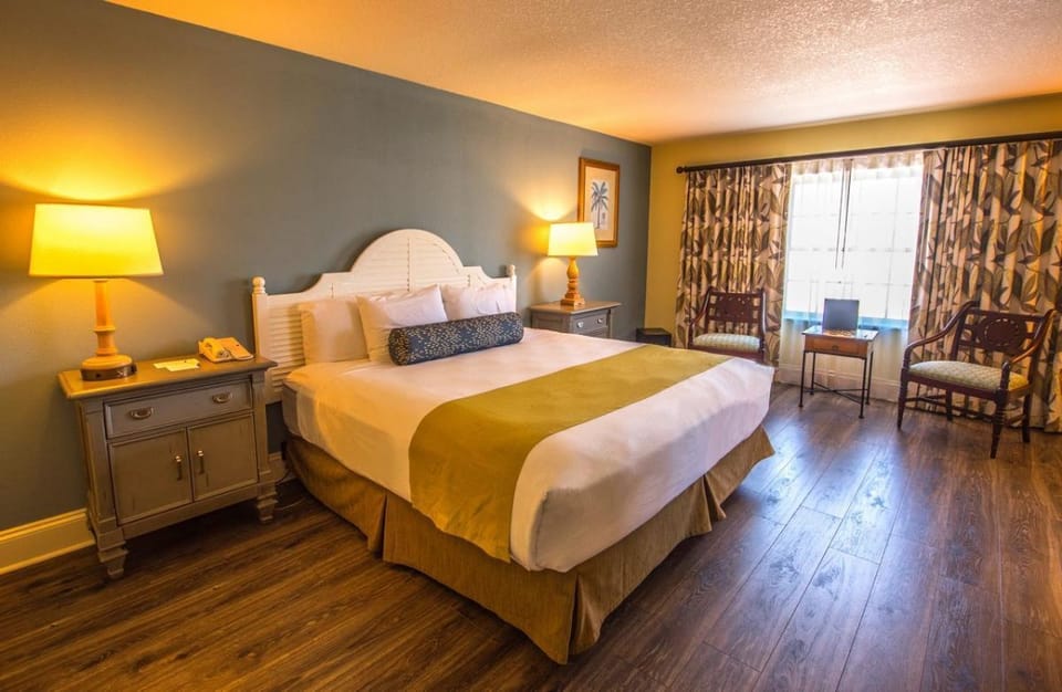Settle into crisp linens and cozy lamps for restful nights.