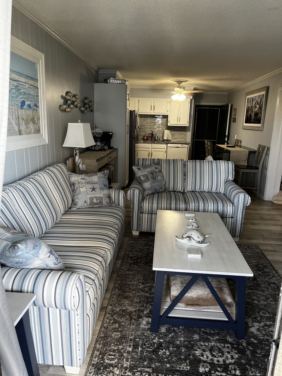 Living area with a queen sofa sleeper 