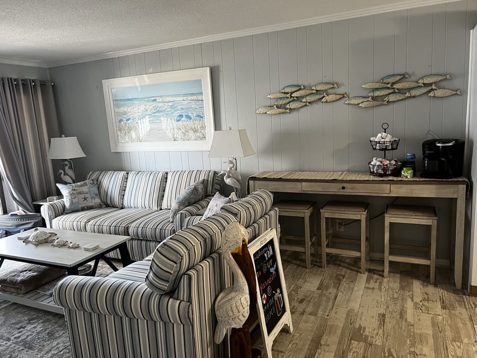 Additional sitting area plus coffee bar