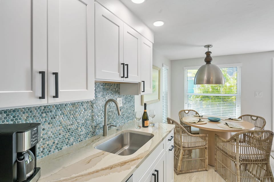 New kitchen with quartz counters