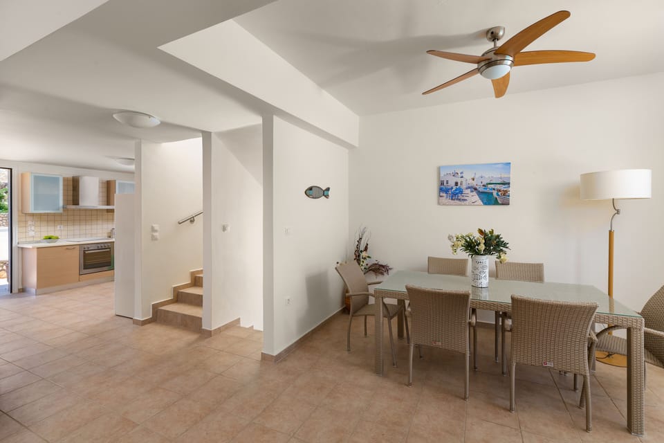 Aegean Blue View Dining and Kitchen