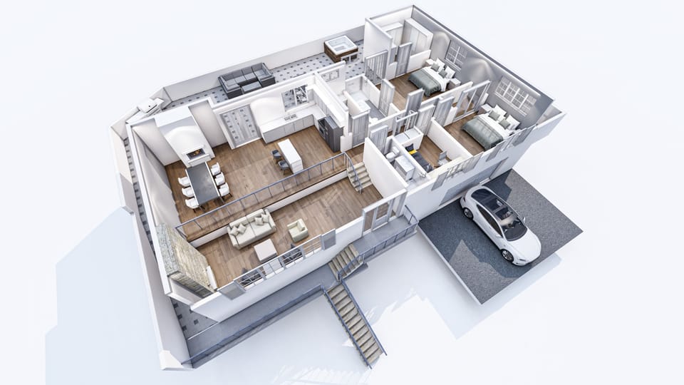 3D model of the property's floor plan