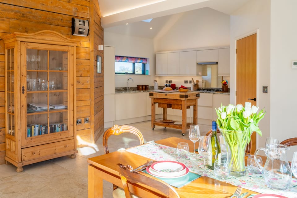 Crisp, white walls combine beautifully with wooden features