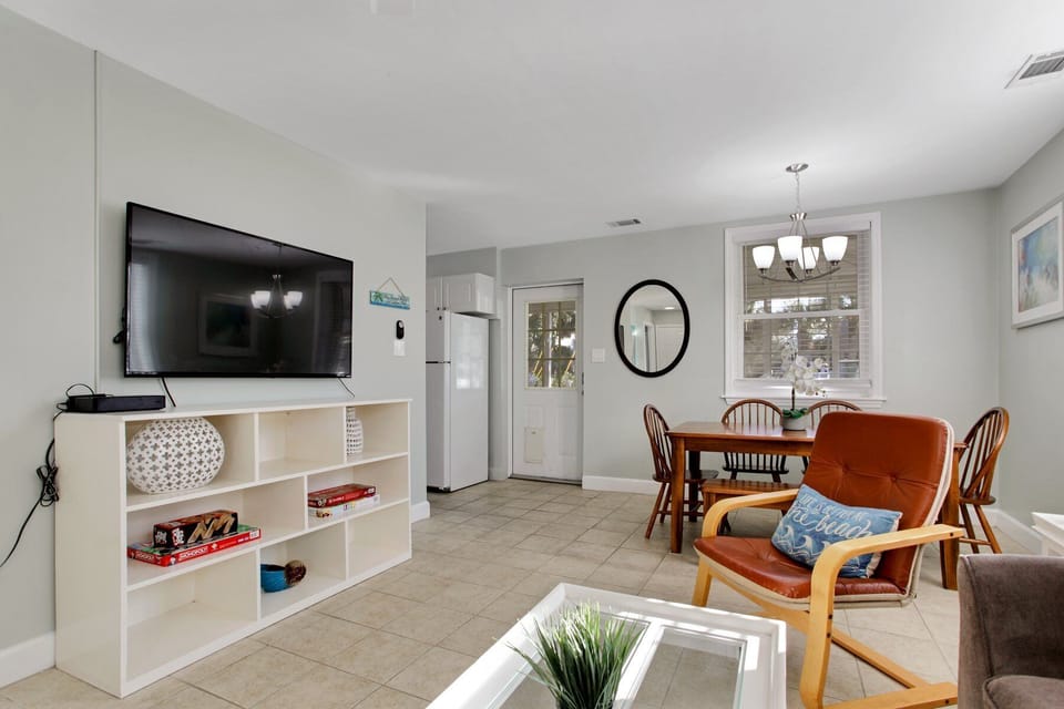 The tv in the living area has Cable. Board games provided for your enjoyment!