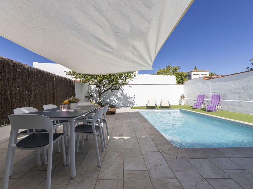 Swimming Pool, Property, Table, Furniture, Real Estate, Chair, Tile, Shade, Composite Material, Outdoor Table