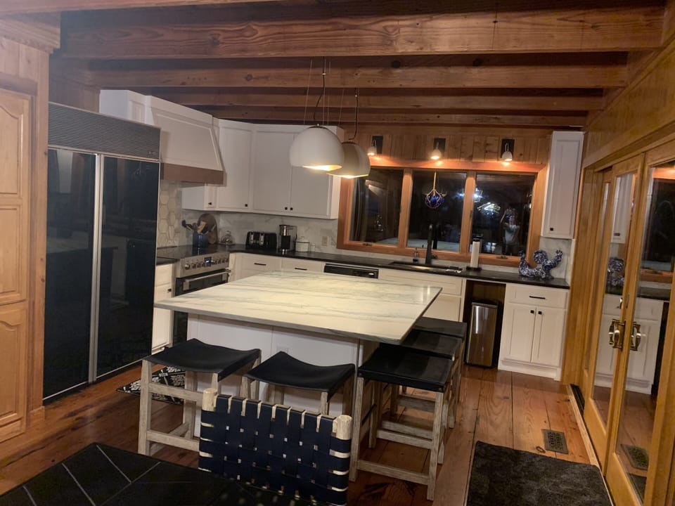 View from dining room looking into kitchen