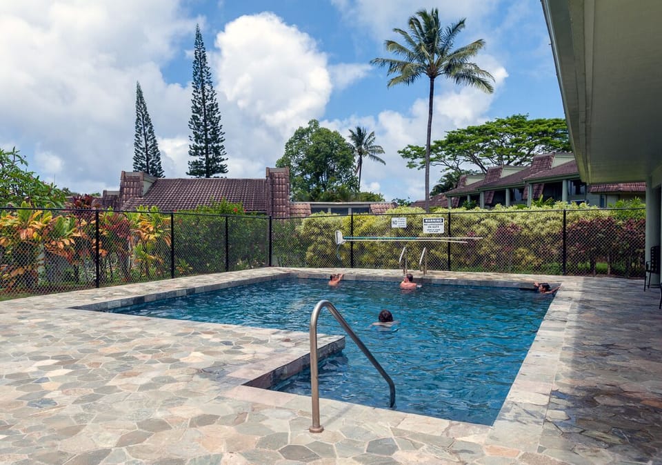 Puamana Princeville Kauai swimming pool - The Puamana complex pool, complete with colorful tropical plants