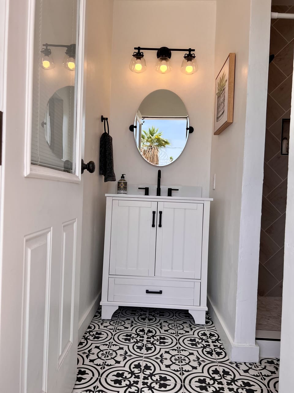3rd bathroom right off the patio and close by the pool. 
